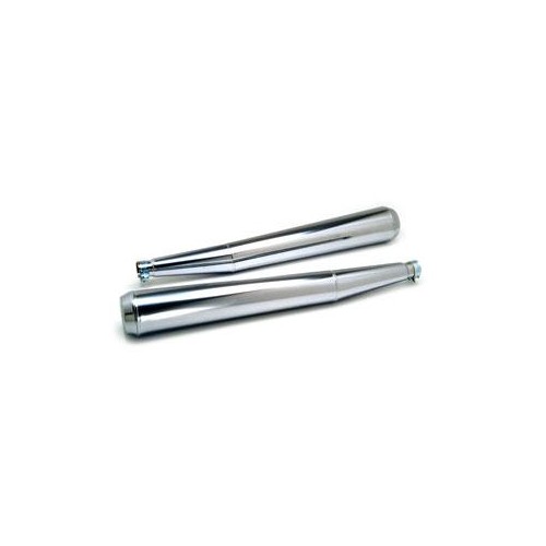SILENZIATORI-Fascette-Boccole-Coppia Silenziatori Cromati Originali per Moto Guzzi V65 GT-V65 Lario- 750 SP - AL020