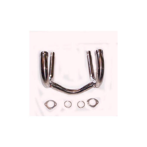 TUBI SCARICO-COMPENSATORE-GHIERE-Coppia tubi scarico inox con compesatore D.42 per Moto Guzzi California 1100 tutti i modelli...