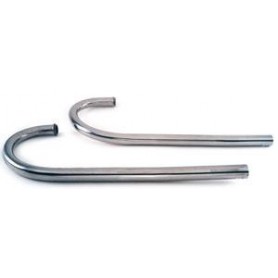 TUBI SCARICO-COMPENSATORE-GHIERE-Coppia tubi scarico cromati per Moto Guzzi V7 Sport