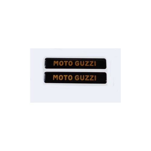 DECALCOMANIE - ADESIVI-Coppia Adesivi Neri Resinati "Moto Guzzi" per Moto Guzzi Vari Modelli