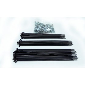 CERCHI-Raggi-Mozzi-PERNI RUOTA-Kit 36 Raggi neri con nipples ruota anteriore Mozzo in ferro per Moto Guzzi Cardellino