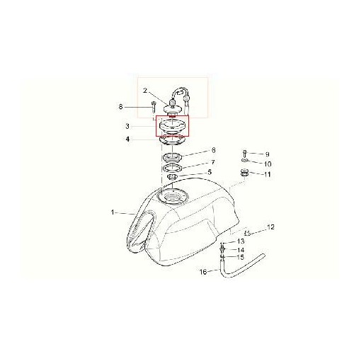 SERBATOI - TAPPI Serbatoio-Flangia serbatoio benzina per Moto Guzzi V7 Classic, V7 Cafè