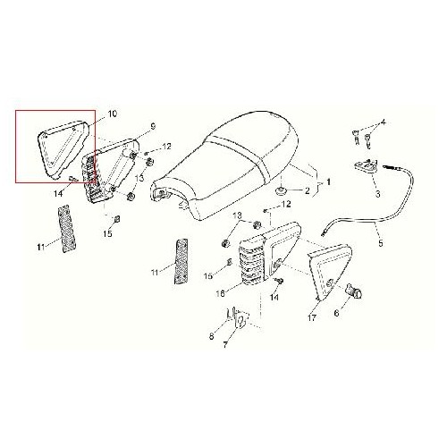 CARENATURE-FIANCHETTI-GOMMINI-STAFFE-Fianchetto dx bianco diamante per Moto Guzzi V7 Classic 2008