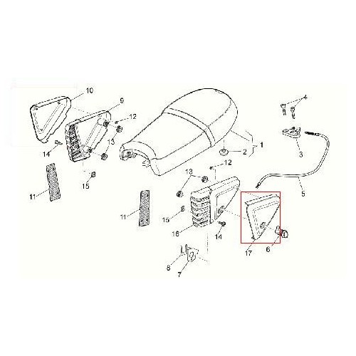 CARENATURE-FIANCHETTI-GOMMINI-STAFFE-Fianchetto sx bianco diamante per Moto Guzzi V7 Classic 2008