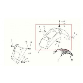 PARAFANGHI-Parafango posteriore bianco senza bulloneria per Moto Guzzi V7 Classic