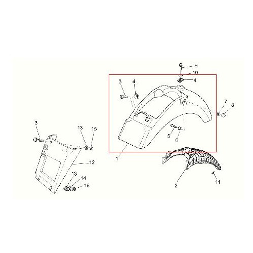 PARAFANGHI-Parafango posteriore nero senza bulloneria per Moto Guzzi V7 Classic, V7 Cafè