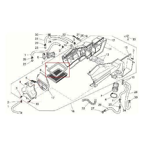 CARBURATORI - MANICOTTI - COLLETTORI -PARTI CARBURATORI-Supporto filtro aria per Moto Guzzi Breva 750, Nevada IE Classic 750,...