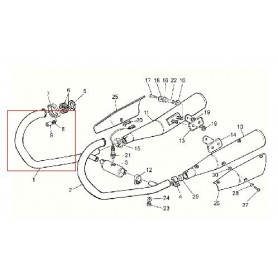 TUBI SCARICO-COMPENSATORE-GHIERE-Tubo scarico anteriore dx per Moto Guzzi Breva 750, V7 Cafè