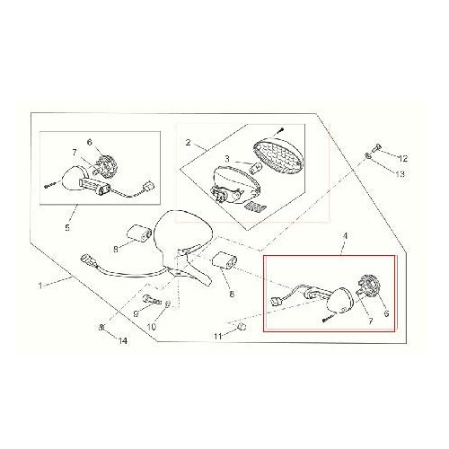 FRECCE-Freccia anteriore dx posteriore sx originale per Moto Guzzi V7 Classic, V7 Cafè