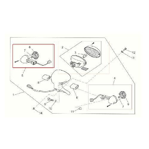 FRECCE-Freccia anteriore sx posteriore dx originale per Moto Guzzi V7 Classic, V7 Cafè