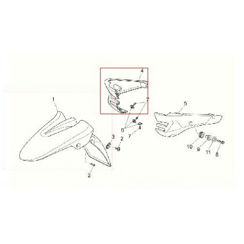 PARAFANGHI-Puntale carena dx per Moto Guzzi Breva 850