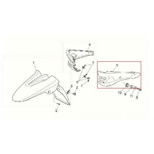PARAFANGHI-Puntale carena sx per Moto Guzzi Breva 850