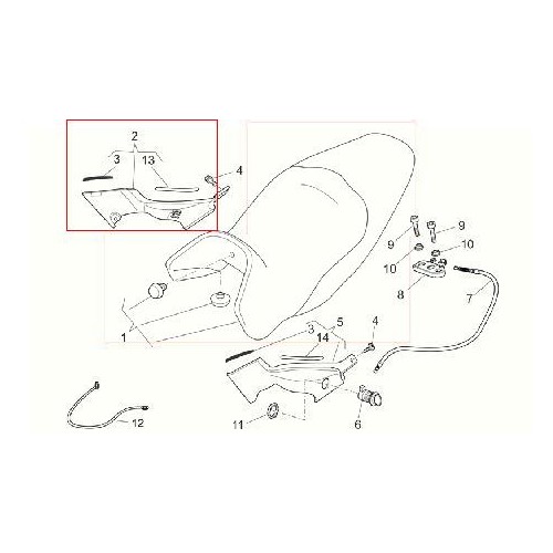 CARENATURE-FIANCHETTI-GOMMINI-STAFFE-Fianchetto dx nero originale per Moto Guzzi Breva 850