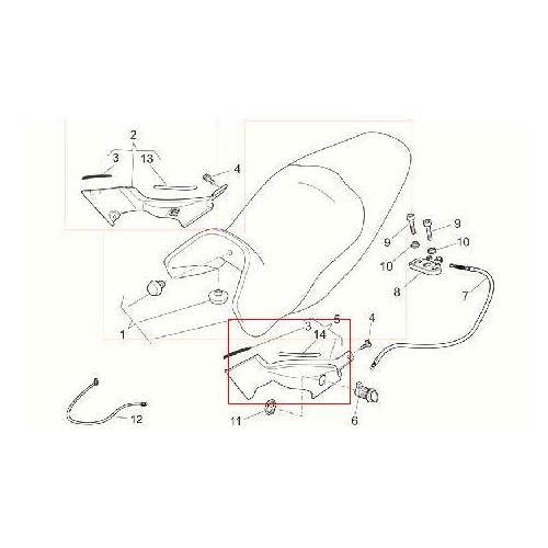 CARENATURE-FIANCHETTI-GOMMINI-STAFFE-Fianchetto sx rosso originale per Moto Guzzi Breva 850