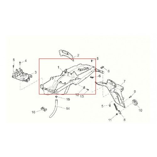 PARAFANGHI-Paraspruzzi parafango posteriore per Moto Guzzi Breva 850 con batteria YT20-BS