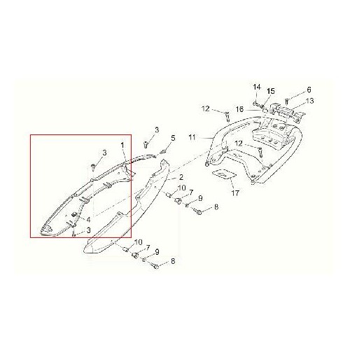 PARATIE - COPERCHI-Codone sx verniciato rosso per Moto Guzzi Breva 850