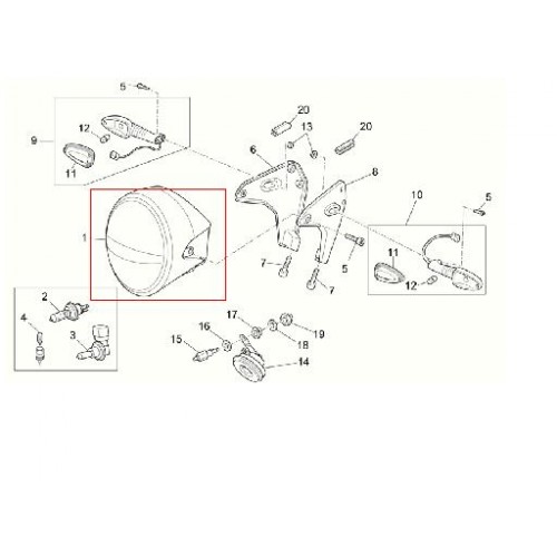 FARI ANTERIORI-Faro anteriore originale per Moto Guzzi Breva 850