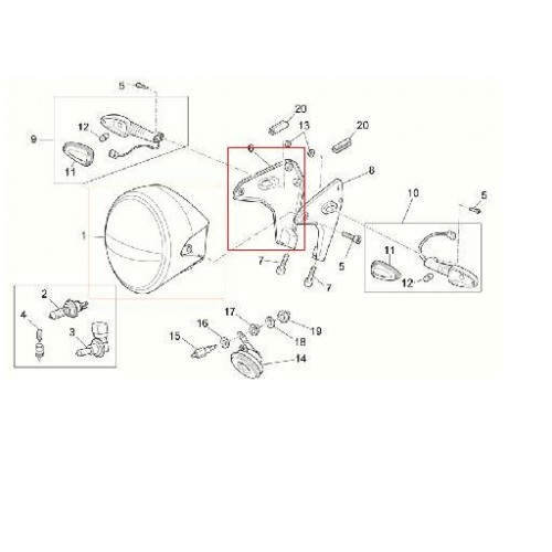 FARI ANTERIORI-Supporto faro anteriore dx per Moto Guzzi Breva 850