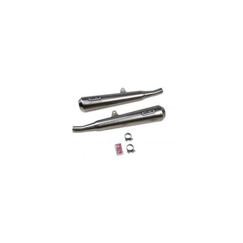 SILENZIATORI-Fascette-Boccole-Kit scarico Slip-On Racing in acciaio lucidato senza omologazione per Moto Guzzi V7 Racer
