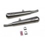 SILENZIATORI-Fascette-Boccole-Kit scarico Slip-On Racing in acciaio lucidato senza omologazione per Moto Guzzi V7 Racer