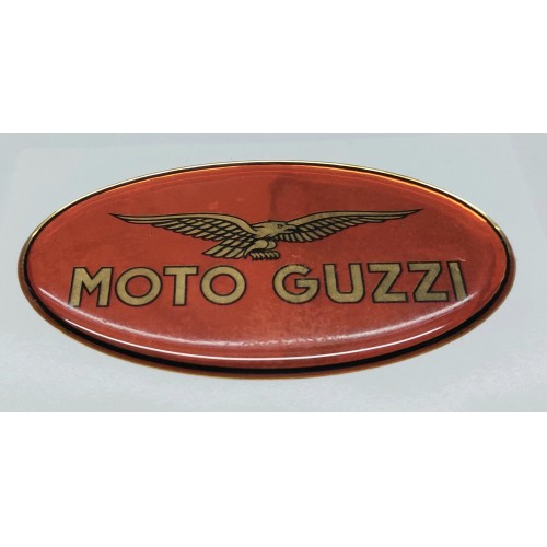 DECALCOMANIE - ADESIVI-Adesivo Ovale Rosso DX per Valigia Moto Guzzi