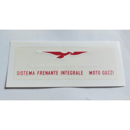 DECALCOMANIE - ADESIVI-Adesivo " Frenatura Integrale " per Moto Guzzi Vari Modelli V35II-V50 III - V65 - 850 -1000 SP