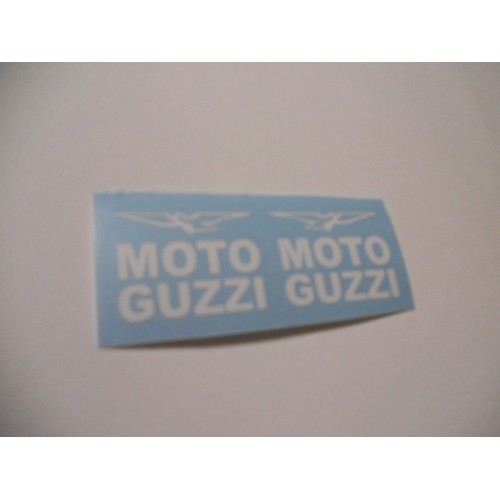 DECALCOMANIE - ADESIVI-Coppia Decalcomanie Bianche Serbatoio Moto Guzzi TROTTER