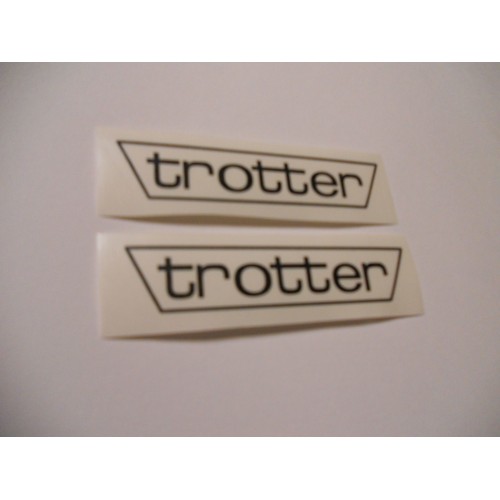 DECALCOMANIE - ADESIVI-Coppia Decalcomania TROTTER Nero Moto Guzzi TROTTER