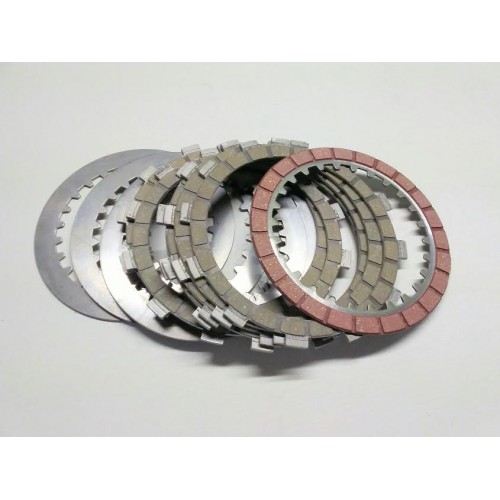 PARTI FRIZIONE-Serie Dischi Frizione Guarniti e Metallo per Moto Guzzi 125 250 TS 2C