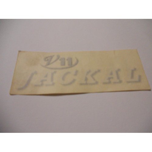DECALCOMANIE - ADESIVI-Decalcomania copriaccumulatore bianco-Argento per Moto Guzzi California 1100 - V11 Jackal
