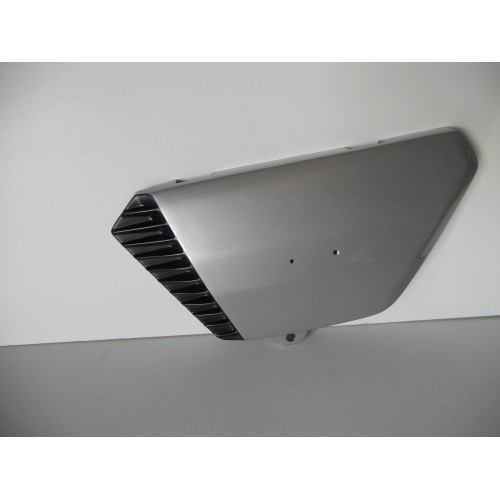 CARENATURE-FIANCHETTI-GOMMINI-STAFFE-Copri Accumolatore SX Verniciato Grigio in Resina per Moto Guzzi V35 II,V50 II III, V65