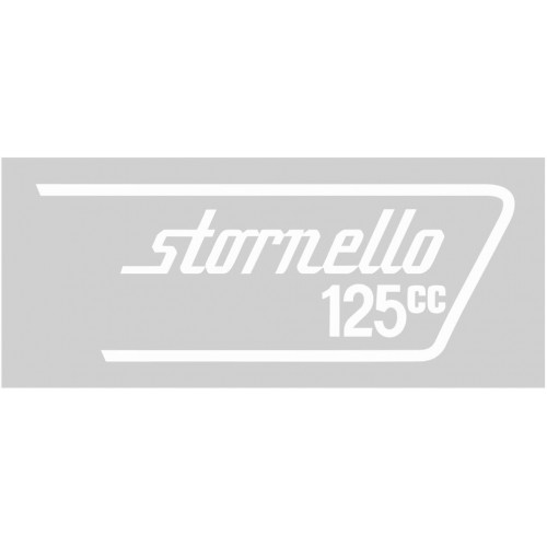 DECALCOMANIE - ADESIVI-Coppia adesivi bianchi fianchetti porta attrezzi Guzzi Stornello 125