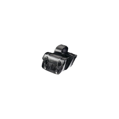 BORSE-BAULLETTI-VALIGE-Borse c/frange in cuoio nero altezza cm 32 lunghezza cm 38 profondità cm 12 Modello Universale per Mot...