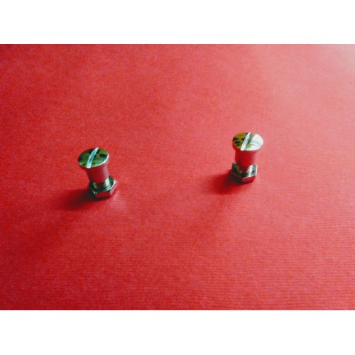 POMPE-PINZE FRENO-LEVE-Coppia Vite con Dado Cromati Fissaggio Leve Freno e Frizione per Moto Guzzi Vecchio Falcone 500-Airone...