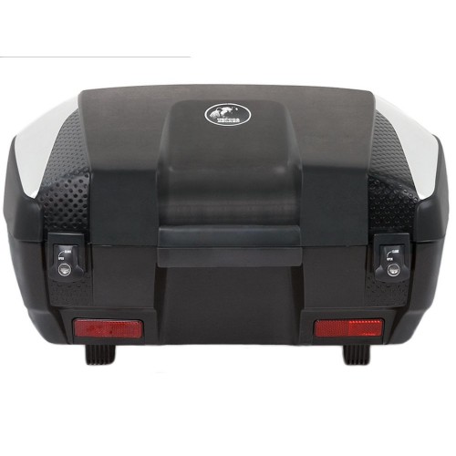 BORSE-BAULLETTI-VALIGE-Bauletto Post. Nero-Argento,Lt.55,Senza Piastra, "Hepco&becker" per Moto Guzzi Varie Modelli