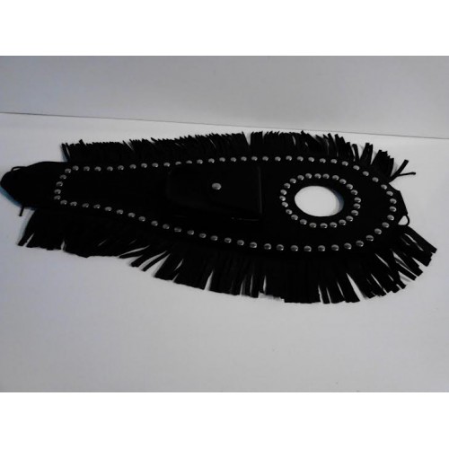 COPRISERBATOI-Copri Serbatoio Nero Con Frange Chiodato con Tasca Estraibile in Cuoio per Moto Guzzi California 1000 II -III- ...