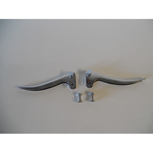 POMPE-PINZE FRENO-LEVE-Coppia Leve Freno-Frizione Cromate Complete di Bulloni e Reggifilo per Moto Guzzi Guzzino Cardellino Z...