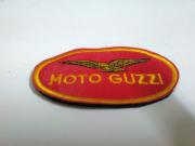 Etichetta in Stoffa Rossa a Strappo per "Moto Guzzi"  cm 7x4