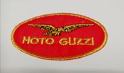 Etichetta in Stoffa Adesiva Rossa "MOTO GUZZI" cm 10x6
