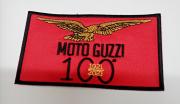 Etichetta in Stoffa Adesiva Rossa "Centenario-Moto Guzzi" cm 11,5x7