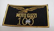 Etichetta in Stoffa Adesiva Nera "Centenario-Moto Guzzi" cm 11,5x7