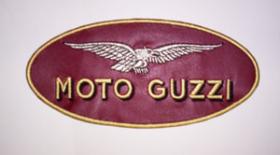 Etichetta Ricamata Adesiva Grande cm20X9 colore Bord  Moto Guzzi