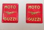 Kit 2 Adesivi Resinati Rosso-Oro 30X25mm per Moto Guzzi Varie Applicazioni