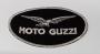 Etichetta in Stoffa Adesiva Nera/Argento "MOTO GUZZI" cm 10x6